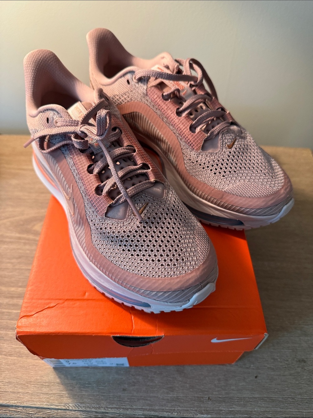 Nike Women's Pegasus Premium Lightweight Running Sneakers in rose gold